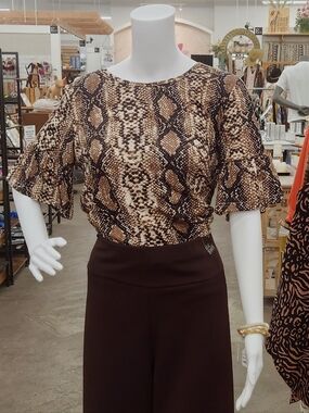 NWT Python Flare Sleeve Top